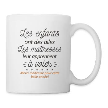 CADEAU MERCI MAITRESSE ENFANTS - Mug blanc - blanc - Droite