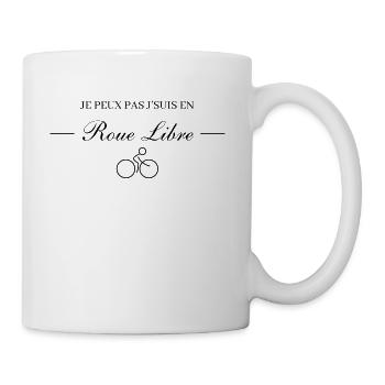 Je peux pas je suis en roue libre ( avec logo) - Mug blanc - blanc - Droite