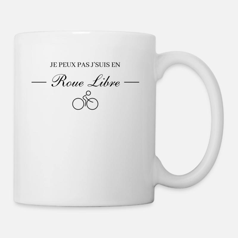 Je peux pas je suis en roue libre ( avec logo) - Mug blanc - blanc