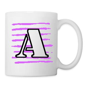 black white purple stripes a - Mug - white - Right