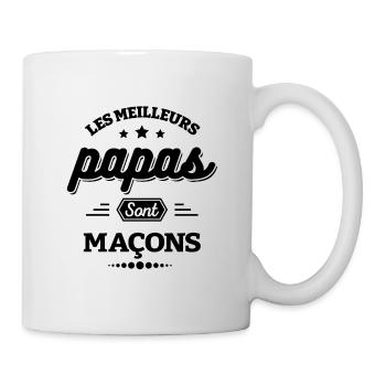 LES MEILLEURS PAPAS SONT MAÇONS - Mug blanc - blanc - Droite