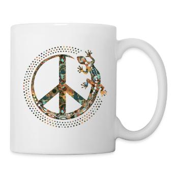 Symbole LOVING PEACE GECKO dots circle 2 - Mug blanc - blanc - Droite