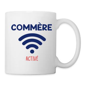 Phrase drôle Commère activé - Mug blanc - blanc - Droite