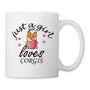 juste une fille qui aime les corgis - Mug blanc - blanc - Droite