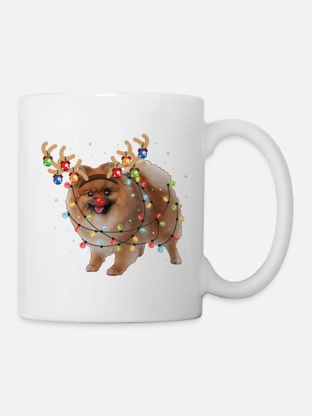 Christmas Pomeranian Lover Xmas Dog Present - Mug - white