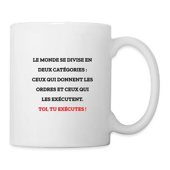 LE MONDE SE DIVISE EN DEUX CATÉGORIES - PATRON - Mug blanc - blanc - Droite