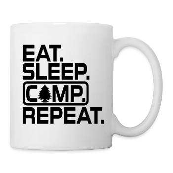Eat Sleep Camp Repeat - Camping Lover, Camper Gift - Mug - white - Right