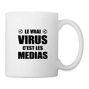 LE VRAI VIRUS C'EST LES MÉDIAS - Mug blanc - blanc - Droite