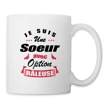 SŒUR AVEC OPTION RÂLEUSE - Mug blanc - blanc - Droite