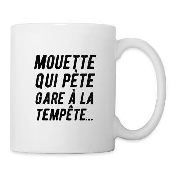 MOUETTE QUI PETE GARE À LA TEMPÊTE - Mug blanc - blanc - Droite