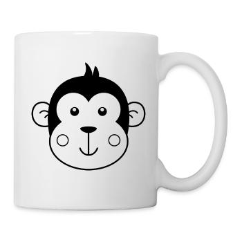 Drôle singe Garçons Filles Singes Dames Hommes - Mug blanc - blanc - Droite