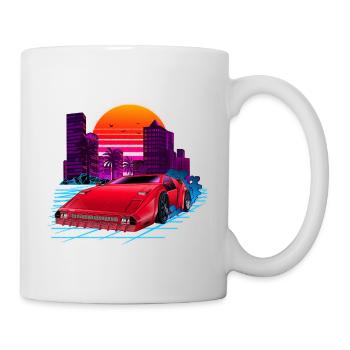 80s Synthwave Retro Car - Tasse - Weiß - Rechts