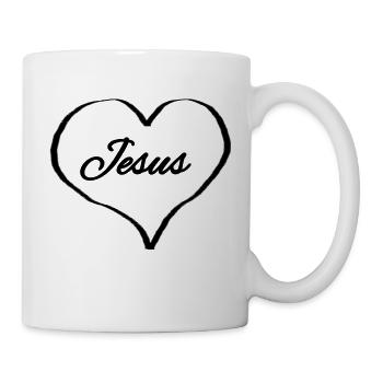 Jesus Herz - Christliche Designs - Bibel - Gott - Tasse - Weiß - Rechts