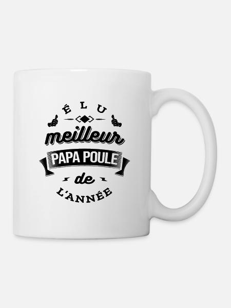 ÉLU MEILLEUR PAPA POULE DE L'ANNÉE - Mug blanc - blanc
