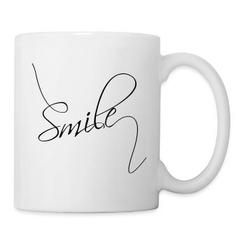 sourire | sourire | bonne humeur Typographie - Mug blanc - blanc - Droite
