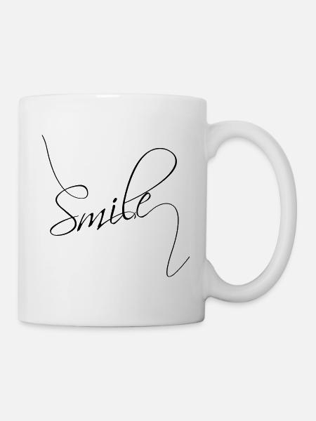 sourire | sourire | bonne humeur Typographie - Mug blanc - blanc