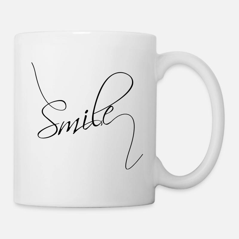 sourire | sourire | bonne humeur Typographie - Mug blanc - blanc