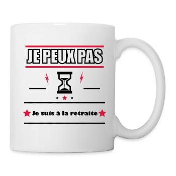 Je peux pas je suis à la retraite - Mug blanc - blanc - Droite