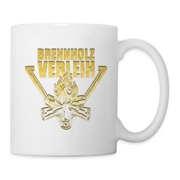Brennholz Verleih Gold - Tasse - Weiß - Rechts