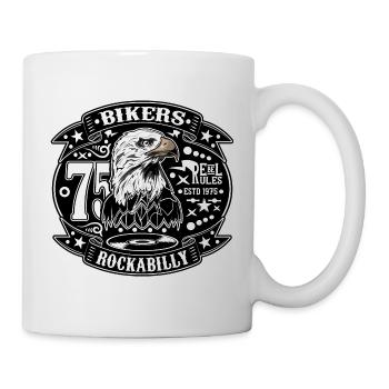 Rockabilly Vintage Rocker 1975 Biker 70er - Tasse - Weiß - Rechts