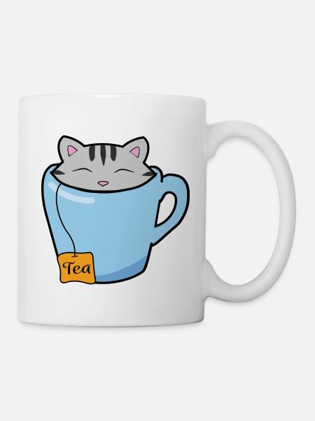 Teetasse Katze - Tasse - Weiß