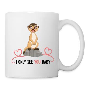 valentine's day meerkat only see you babe love - Mug - white - Right