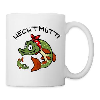 Hechtmutti Hecht Raubfisch Baby - Tasse - Weiß - Rechts