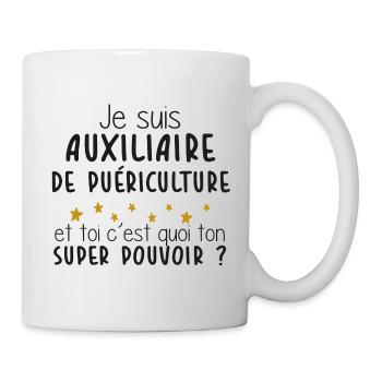 Puériculture - Super Pouvoir - Cadeau - Métier - Mug blanc - blanc - Droite