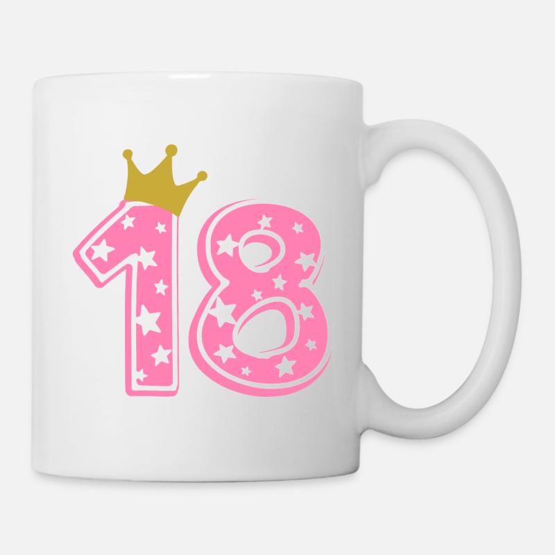 18 Krone 18. Geburtstag 18 Jahre - Tasse - Weiß