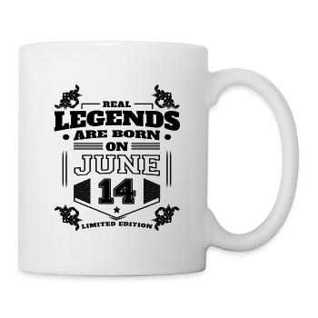 TRUE LEGENDS WERE BORN ON JUNE 14 - Mug - white - Right