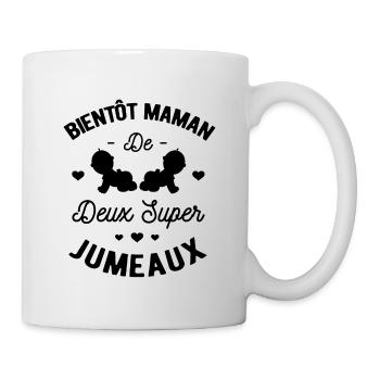 BIENTÔT MAMAN DE DEUX SUPER JUMEAUX - Mug blanc - blanc - Droite