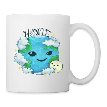 Erde Cartoon Home - Tasse - Weiß - Rechts