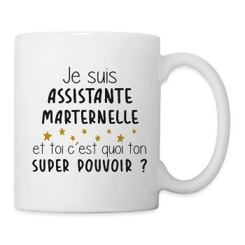 Assistante - Maternelle - Super Pouvoir - Cadeau - Mug blanc - blanc - Droite