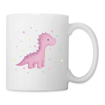 Dino Mädchen mit Punkten - Tasse - Weiß - Rechts