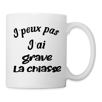 j'peux pas, j'ai grave la chiasse - Mug blanc - blanc - Droite
