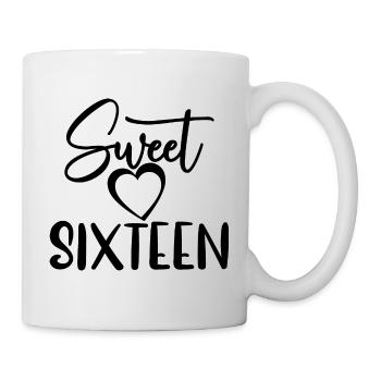 Sweet Sixteen Mignon cadeau de 16 ans - Mug blanc - blanc - Droite