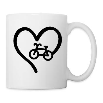 Vélo Coeur Cycliste Amour - Mug blanc - blanc - Droite
