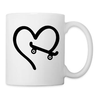 Skateboard Herz Skater - Tasse - Weiß - Rechts