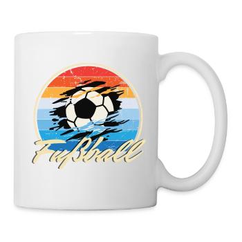 Fußball Vintage Retro Style Geburtstags Geschenk - Tasse - Weiß - Rechts