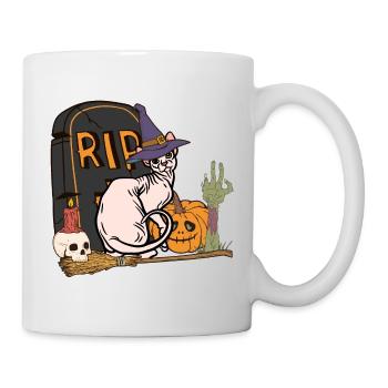 Cute and creepy Sphynx Halloween cat - Mug - white - Right
