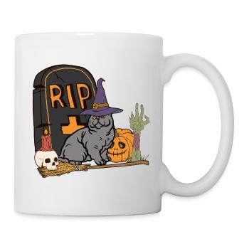 Mignon et effrayant British Shorthair Cat - Mug blanc - blanc - Droite