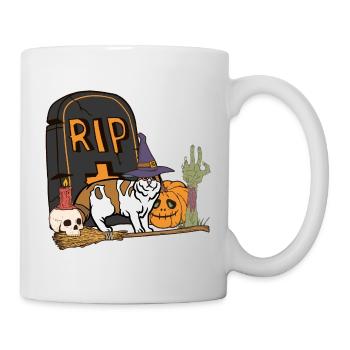 Mignon et effrayant American Curl chat d’Halloween - Mug blanc - blanc - Droite