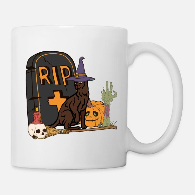 Mignon et effrayant chat d’Halloween de La Havane - Mug blanc - blanc