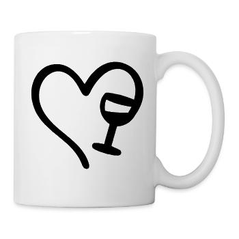 Wine Love Heart Wine Lovers - Mug - white - Right