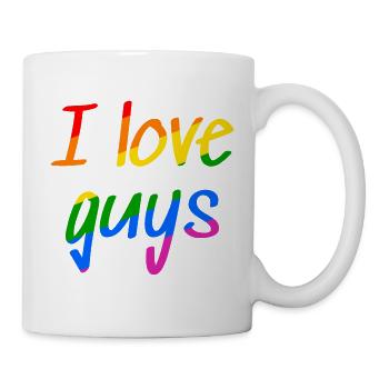 I love Guys - Gay Proud Shirt - Tasse - Weiß - Rechts