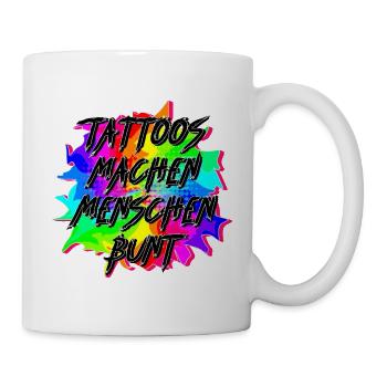 BUNTE MENSCHEN MIT tattoo - Tasse - Weiß - Rechts