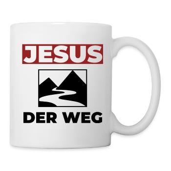 Jesus Christus ist der Weg - Christliches Shirt - Tasse - Weiß - Rechts