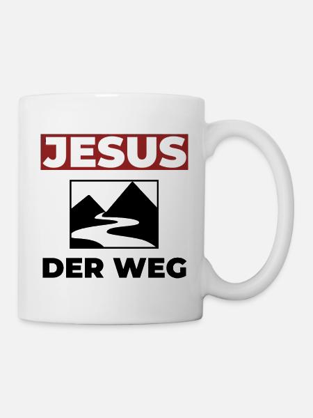 Jesus Christus ist der Weg - Christliches Shirt - Tasse - Weiß