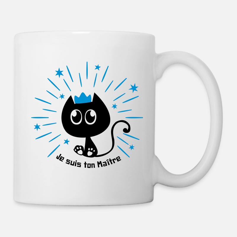 Chat, je suis ton maître ! Humour de chat - Mug blanc - blanc