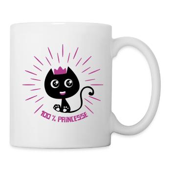 100 % Princesse, mignon petit chat ! humour chat - Mug blanc - blanc - Droite